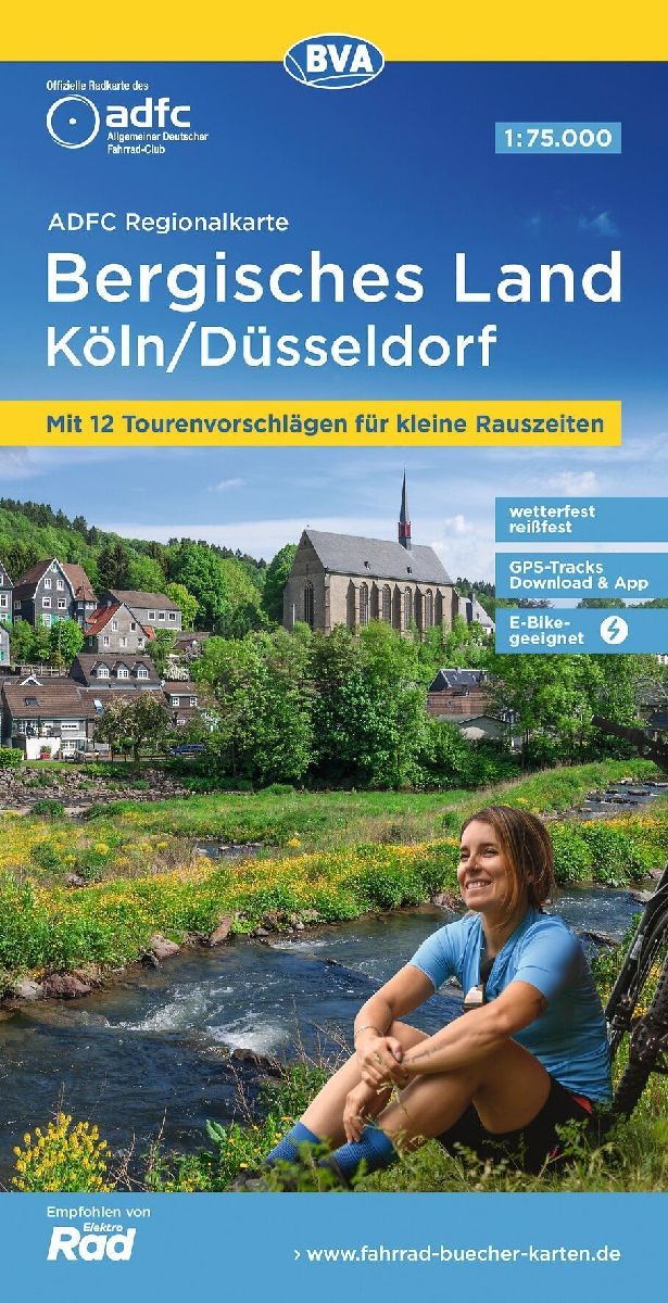 ADFC-Regionalkarte Bergisches Land Köln/Düsseldorf 1:75.000, reiß- und wetterfest, GPS-Tracks Download