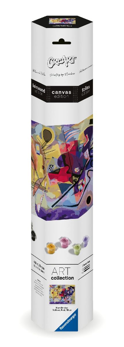 CreArt, Malen nach Zahlen Canvas Leinwand - Leinwand Gelb, Rot, Blau (Kandinsky)