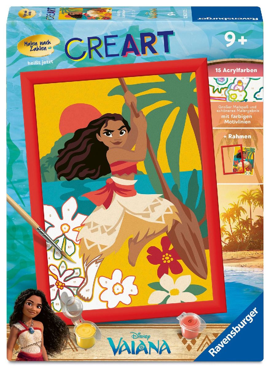 CreArt, Malen nach Zahlen Kinder - Disney Vaiana's Abenteuer