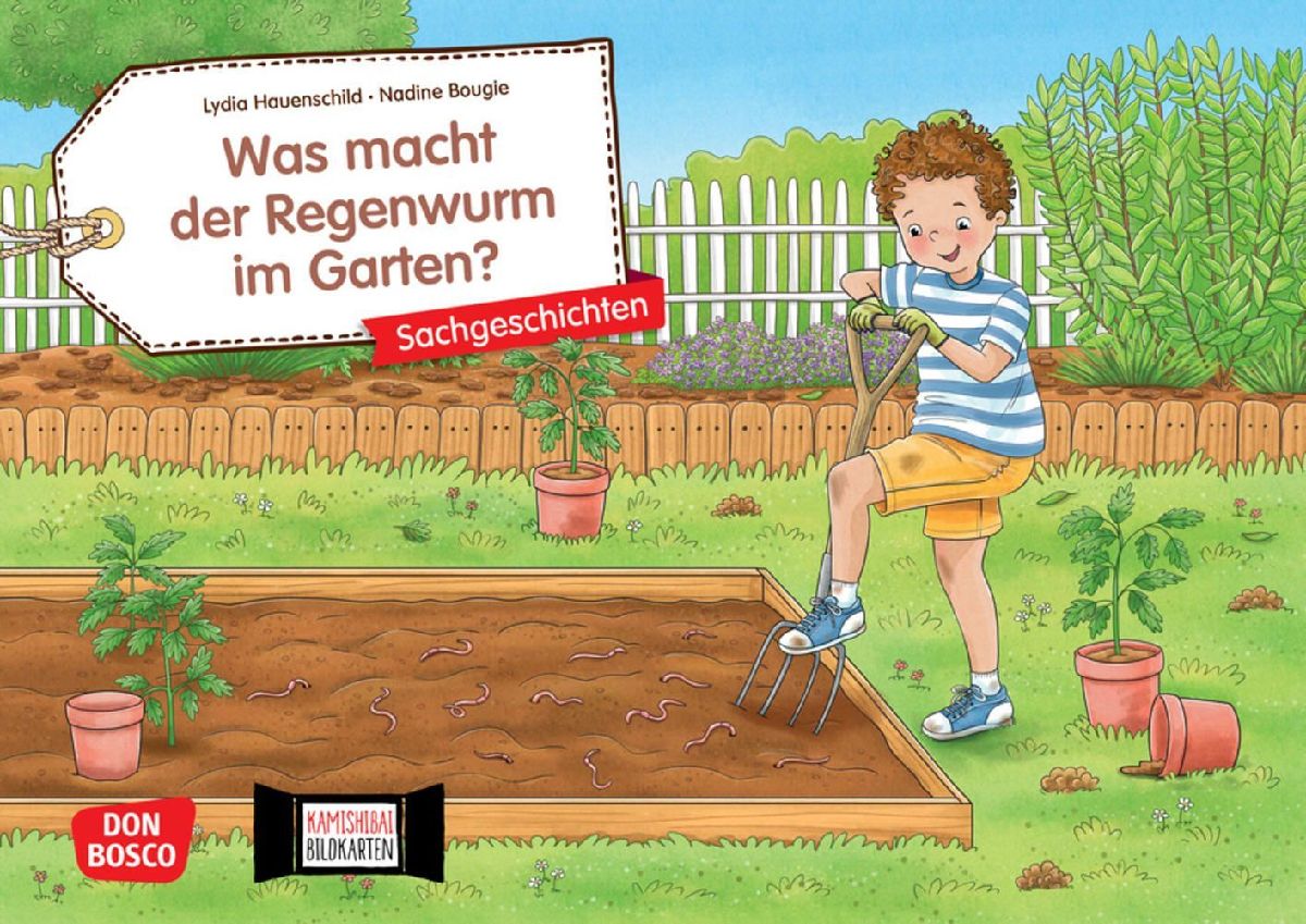 Was macht der Regenwurm im Garten? Kamishibai Bildkartenset