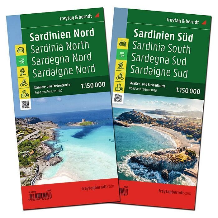 Sardinien, Straßenkarten-Set 1:150.000, freytag & berndt