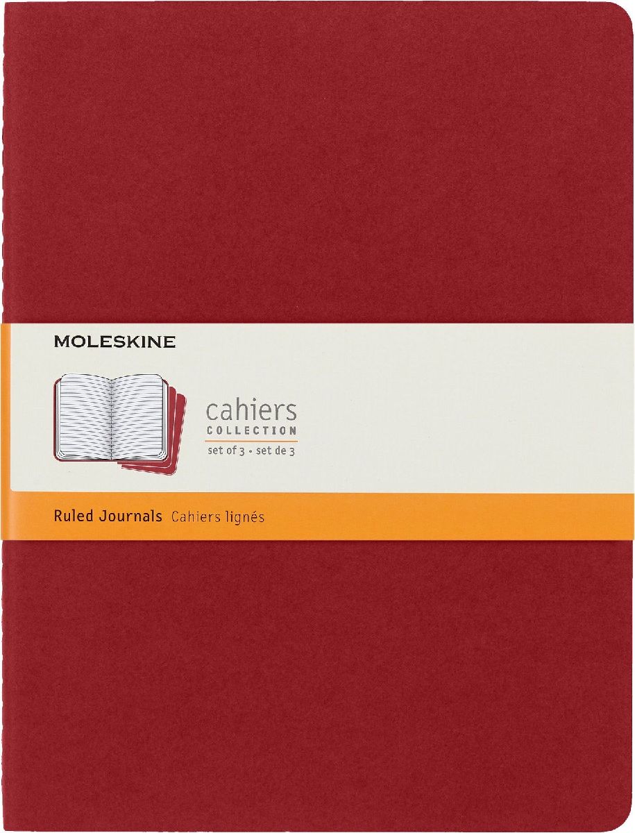 Moleskine Cahier Pocket Ruled Red Cover XL. 3er Pack