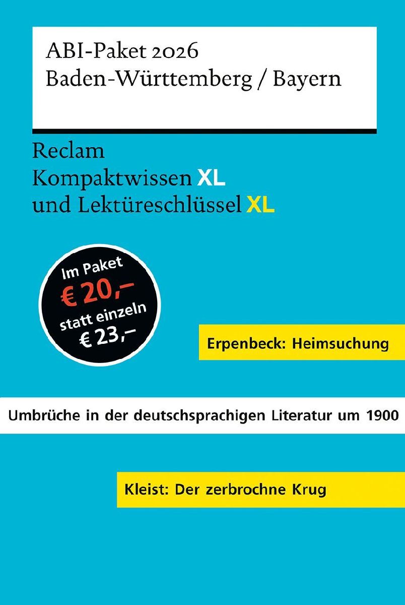 ABI-Paket 2026 Baden-Württemberg/Bayern - Reclam Kompaktwissen XL und Lektüreschlüssel XL