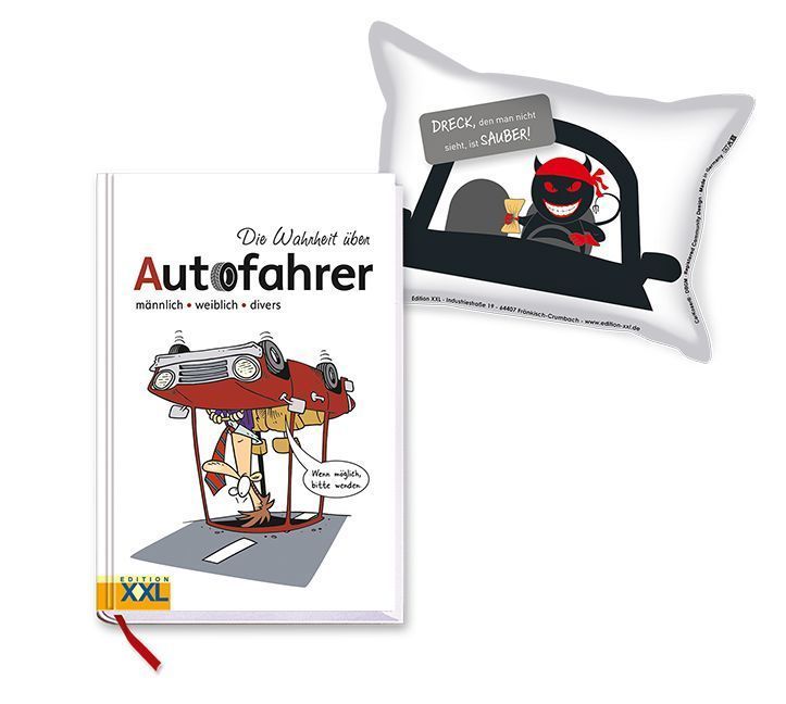 Die Wahrheit über Autofahrer (Buch) mit Scheibenschwamm