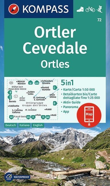 KOMPASS Wanderkarte 72 Ortler/Ortles, Cevedale 1:50.000