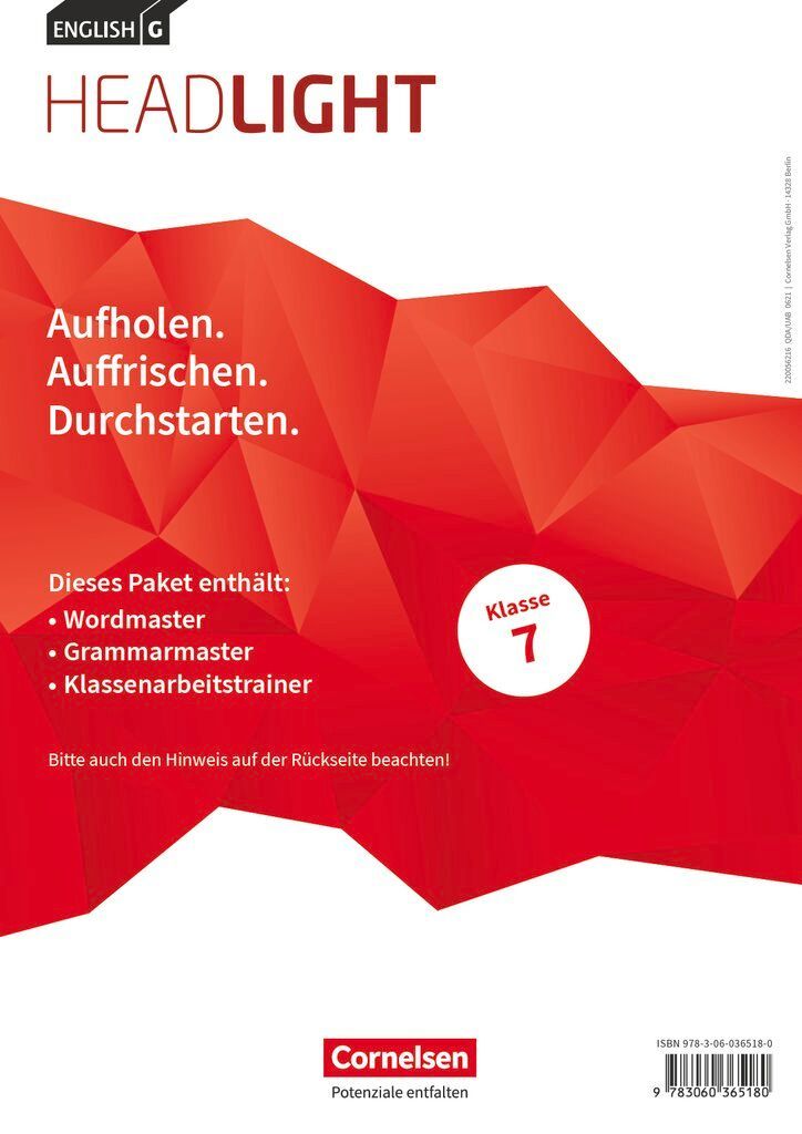 English G Headlight Band 3: 7. Schuljahr - Arbeitshefte Wordmaster, Grammarmaster und Klassenarbeitstrainer (Im Paket)