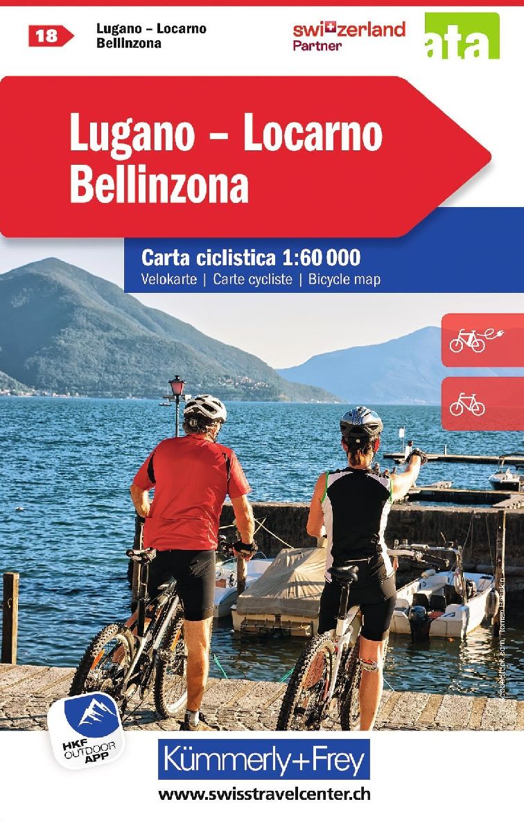 Velokarte 18 Lugano, Locarno, Bellinzona 1:60.000