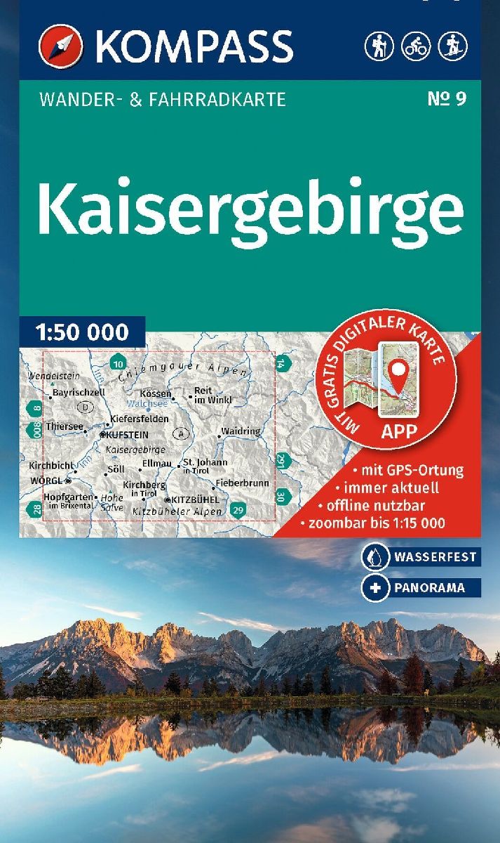 KOMPASS Wanderkarte 9 Kaisergebirge 1:50.000