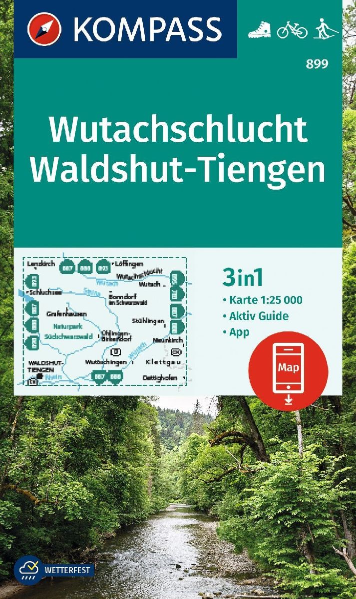 KOMPASS Wanderkarte 899 Wutachschlucht, Waldshut-Tiengen 1:25.000
