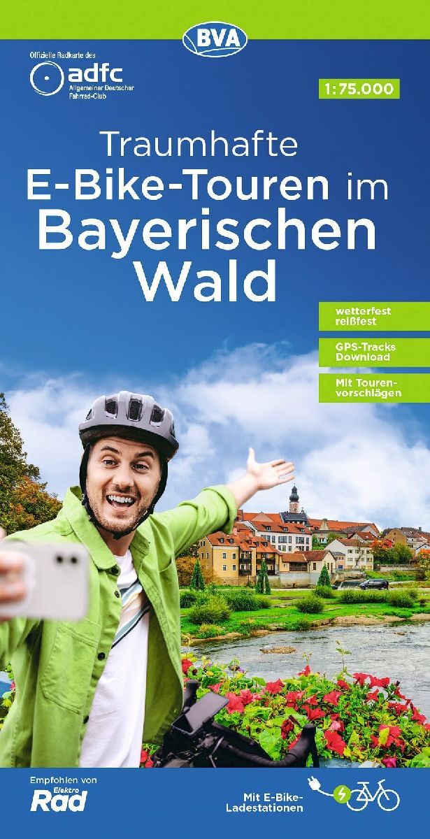 BVA ADFC Regionalkarte Traumhafte E-Bike-Touren im Bayerischen Wald 1:75.000