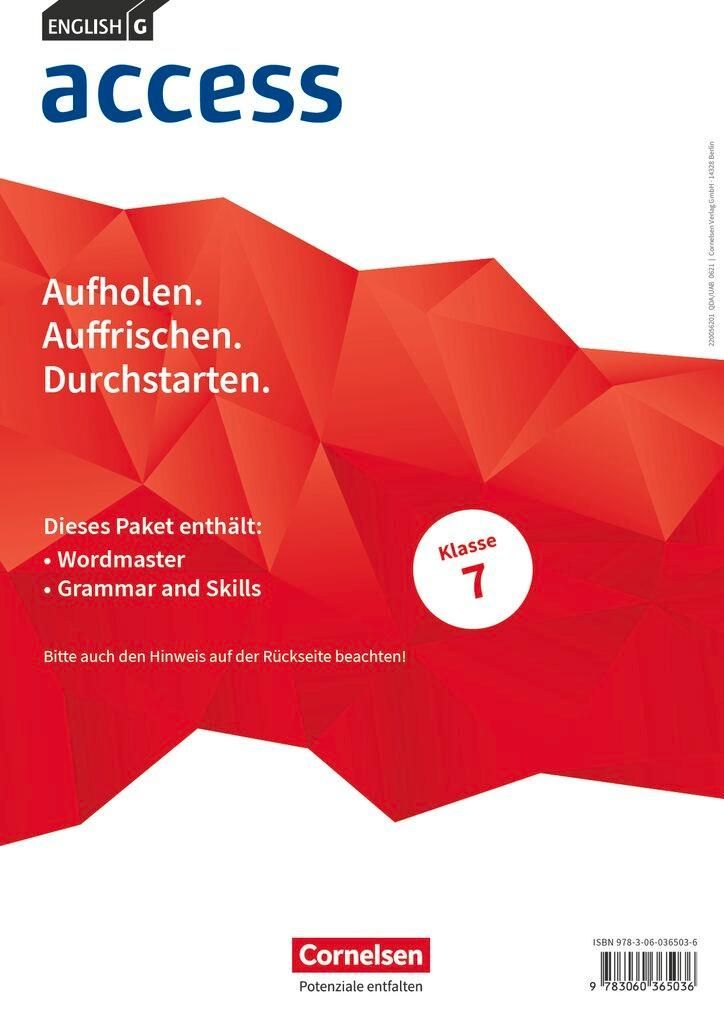 English G Access Band 3: 7. Schuljahr - Wordmaster und Grammar and Skills (Im Paket)