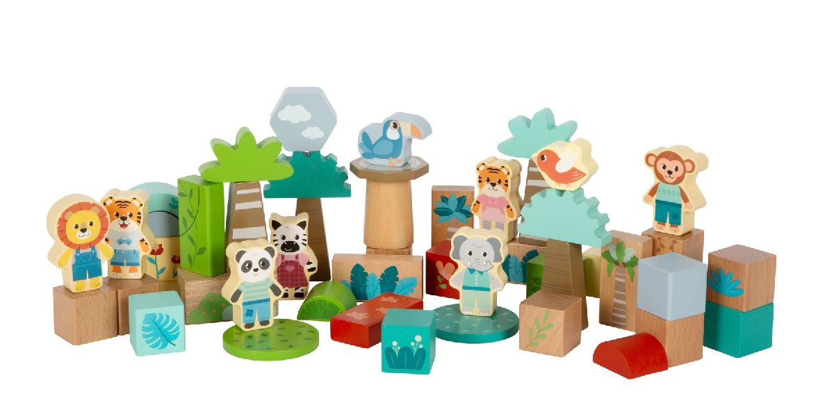 Holzbausteine "Jungle Friends"