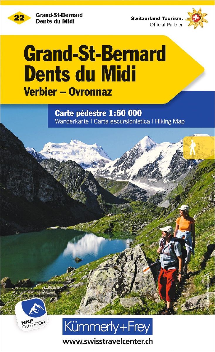 Grand-St-Bernard - Dents du Midi, Verbiez, Ovronnaz Wanderkarte