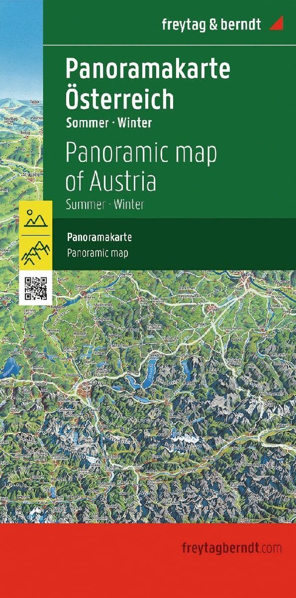 Österreich Panoramakarte, Sommer / Winter, freytag & berndt