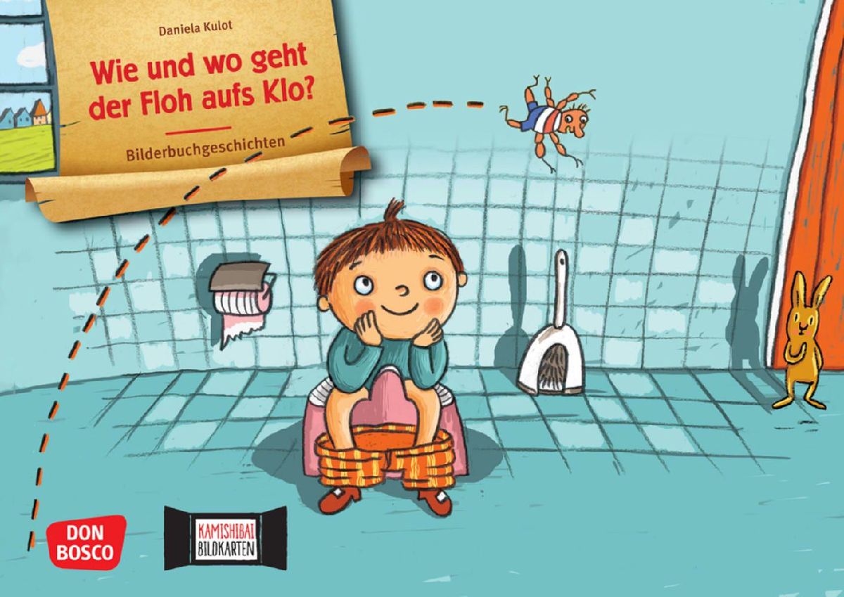 Wie und wo geht der Floh aufs Klo? Kamishibai Bildkartenset