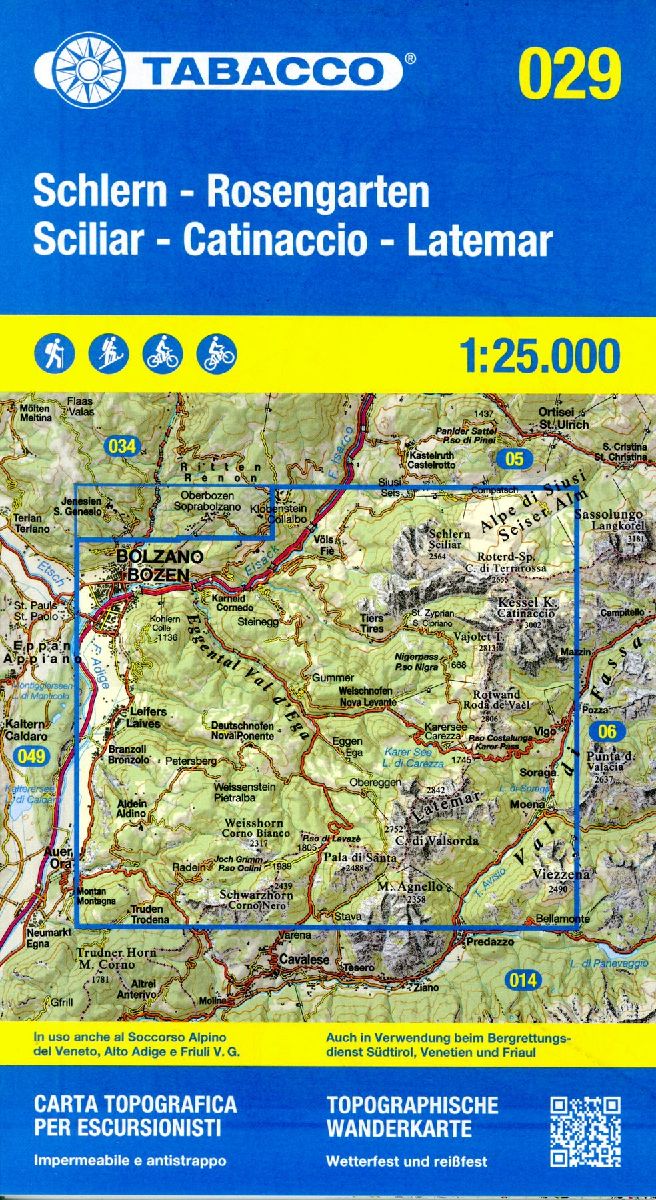Tabacco Wandern 1 : 25 000 Schlern Rosengarten