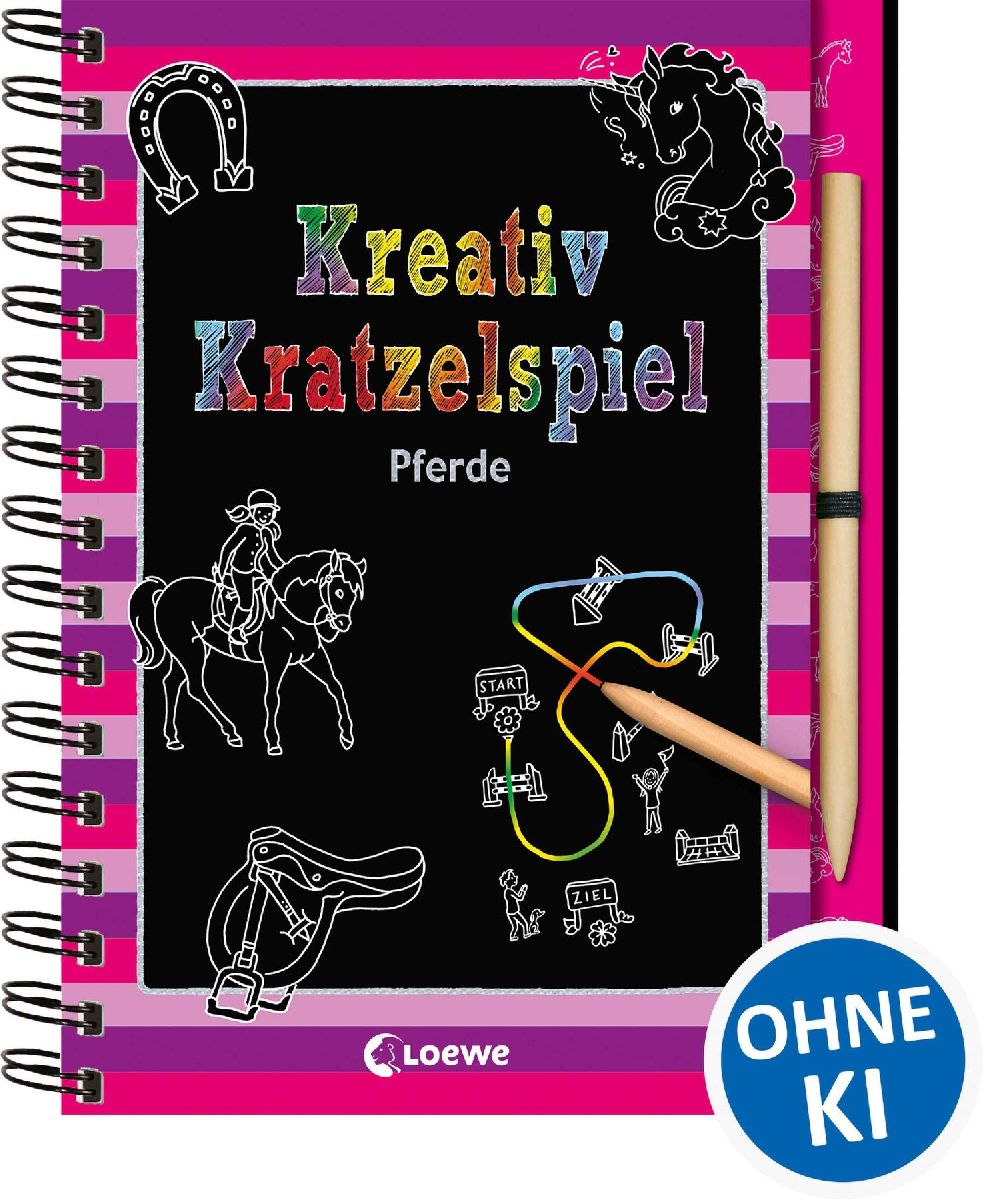 Kreativ-Kratzelspiel: Pferde