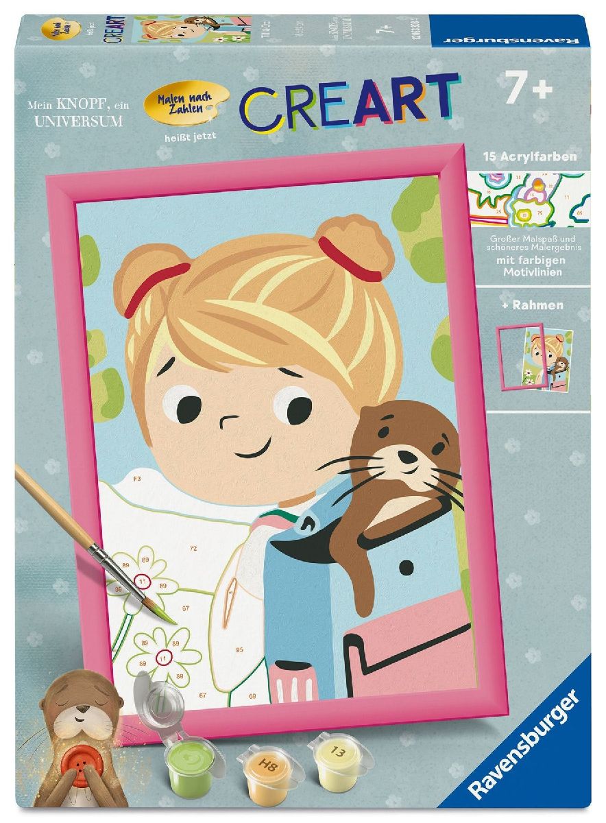 Ravensburger CreArt - Tilli & Otti - Malen nach Zahlen für Kinder ab 7 Jahren vom Kinderbuch "Mein Knopf, ein Universum" von Carmushka