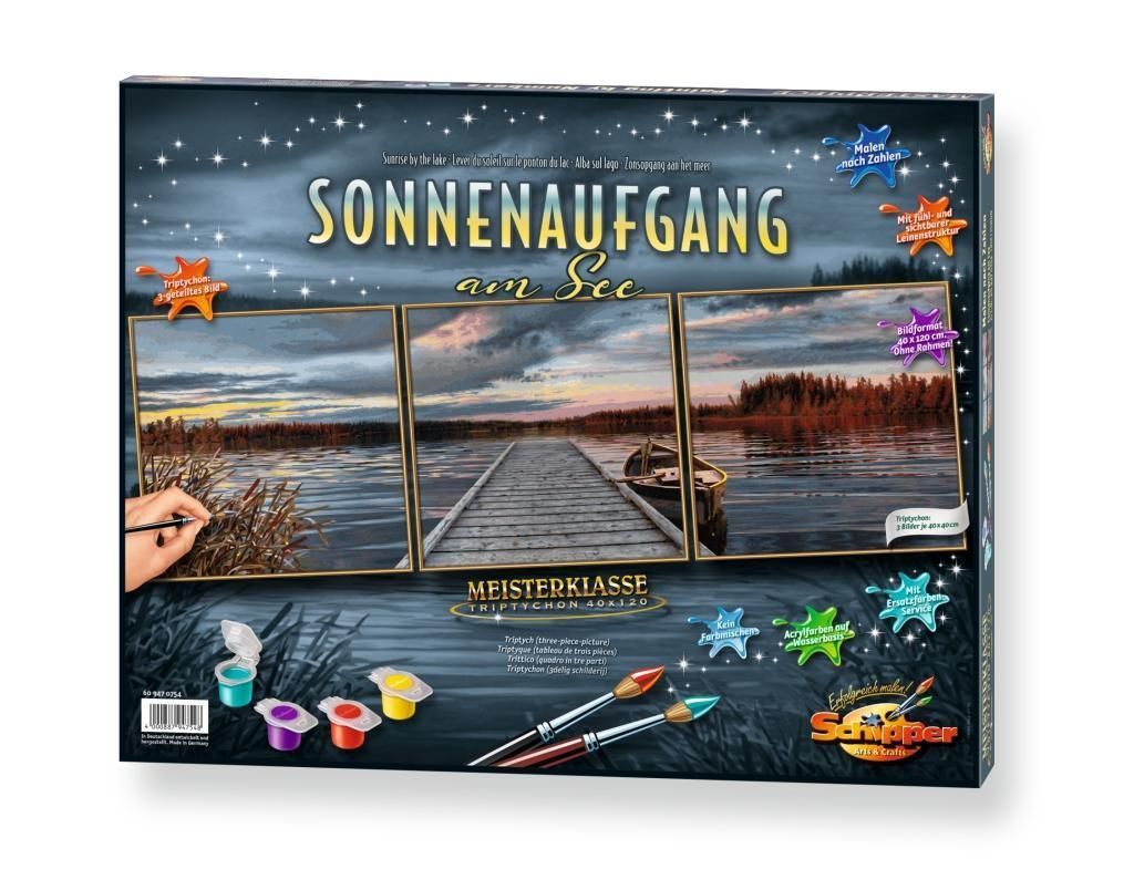 Schipper Malen nach Zahlen - Sonnenaufgang am See (Triptychon)