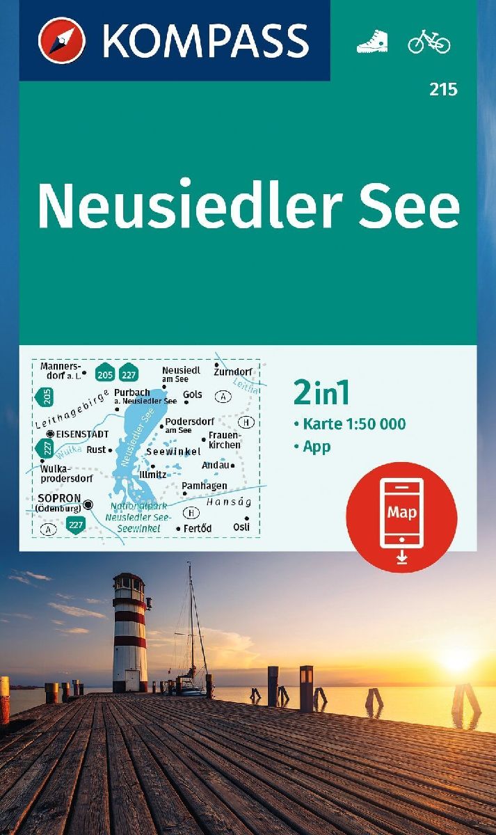 KOMPASS Wanderkarte 215 Neusiedler See 1:50.000