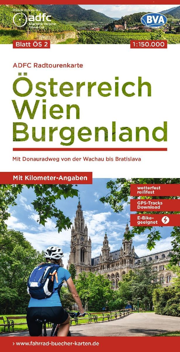 BVA ADFC Radtourenkarte Österreich Wien Burgenland 1:150.000