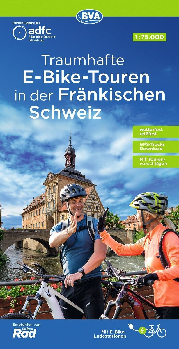BVA ADFC Regionalkarte Traumhafte E-Bike-Touren in der Fränkischen Schweiz 1:75.000