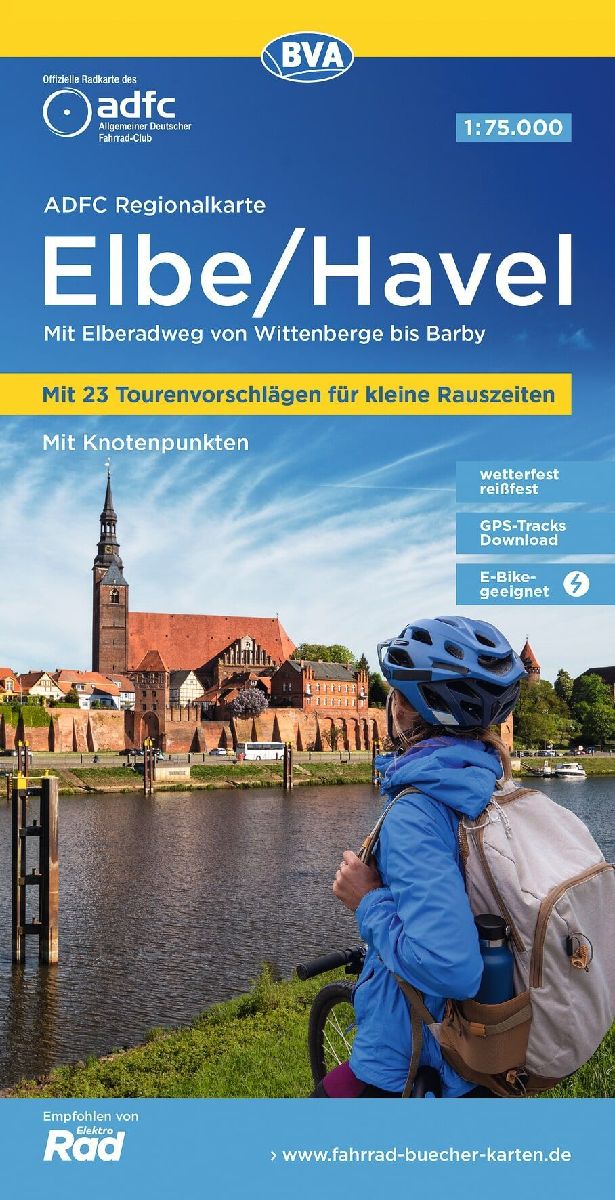 BVA ADFC Regionalkarte Elbe/Havel, mit Knotenpunkten 1:75.000