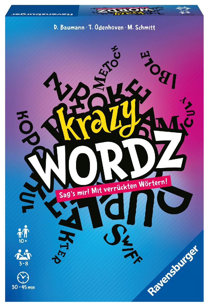 Ravensburger 26837 - Krazy Wordz - Gesellschaftsspiel für die ganze Familie, Spiel für Erwachsene und Kinder ab 10 Jahren, Partyspiel für 3-8 Spieler - mit 240 Spielkarten