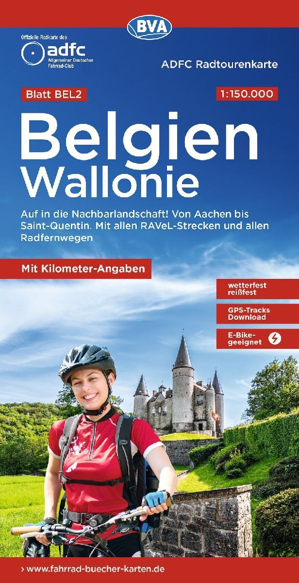 BVA ADFC Radtourenkarte Belgien Wallonie 1:150.000