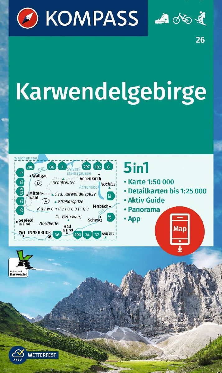 KOMPASS Wanderkarte 26 Karwendelgebirge 1:50.000