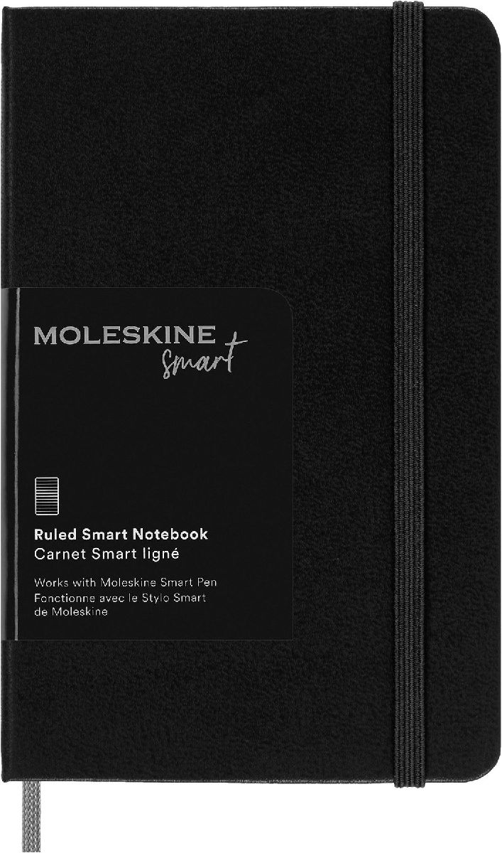 Moleskine Smart Notebook, Pocket, Ruled, Black, Hard Cover (3.5 x 5.5)