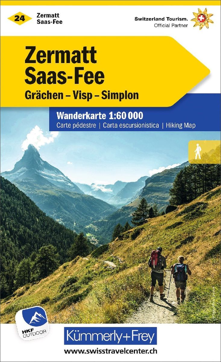 Zermatt - Saas Fee, Grächen, Visp, Simplon Wanderkarte Nr. 24