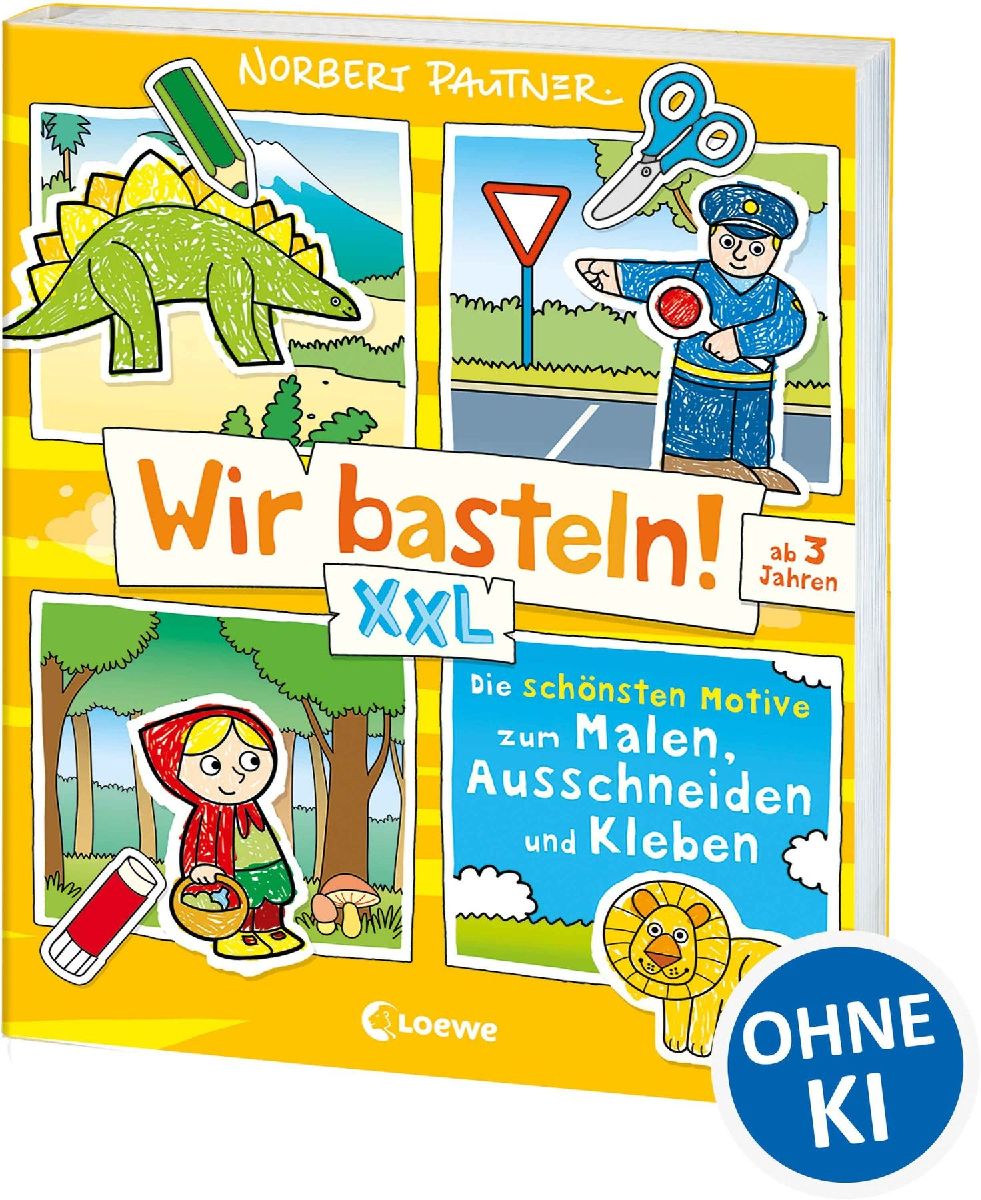 Wir basteln! XXL - Die schönsten Motive zum Malen, Ausschneiden und Kleben (gelb)