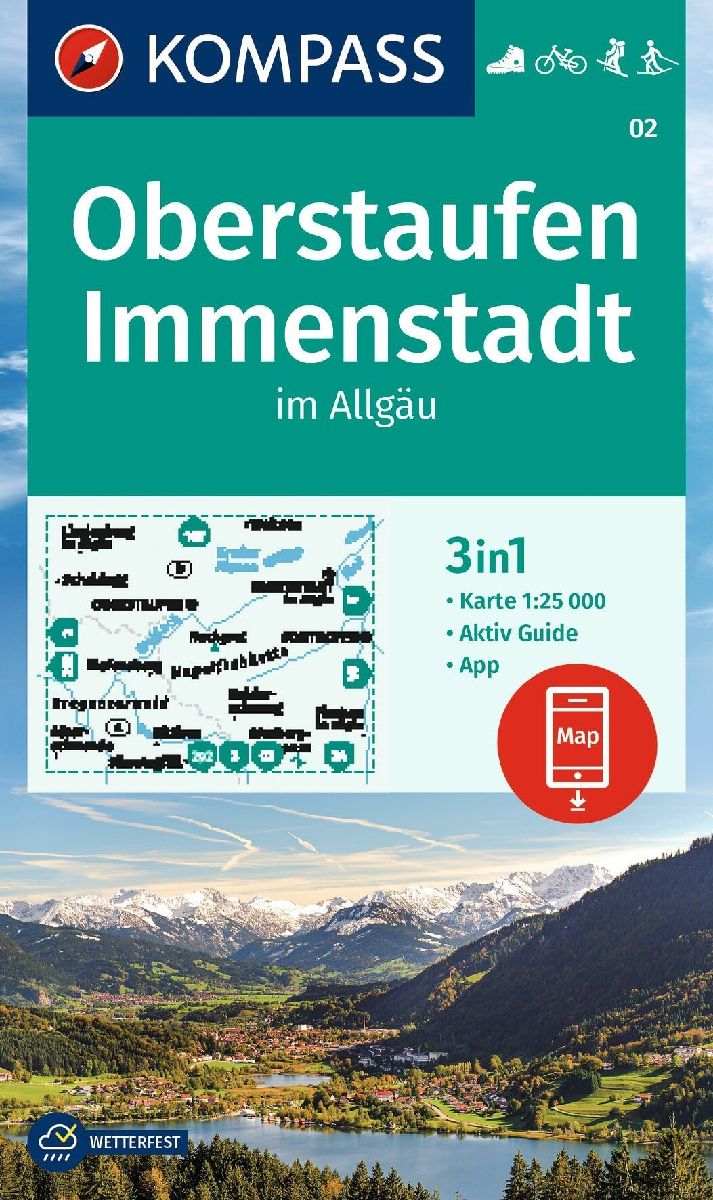 KOMPASS Wanderkarte 02 Oberstaufen, Immenstadt im Allgäu 1:25.000