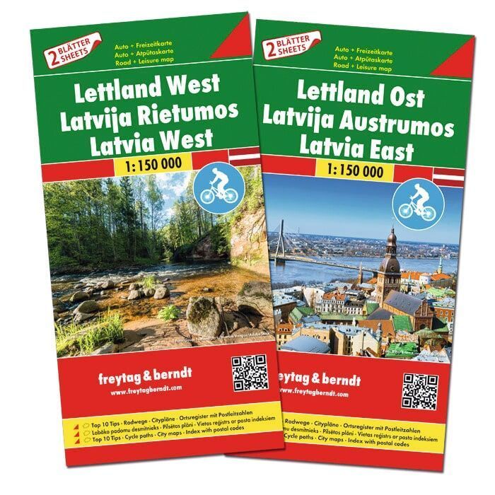 freytag & berndt Straßenkarte Lettland Set 1:150.000