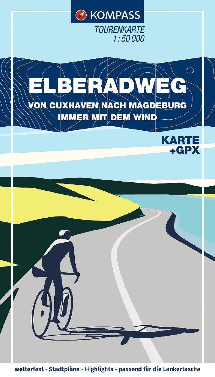 KOMPASS Fahrrad-Tourenkarte Elberadweg von Cuxhaven nach Magdeburg 1:50.000