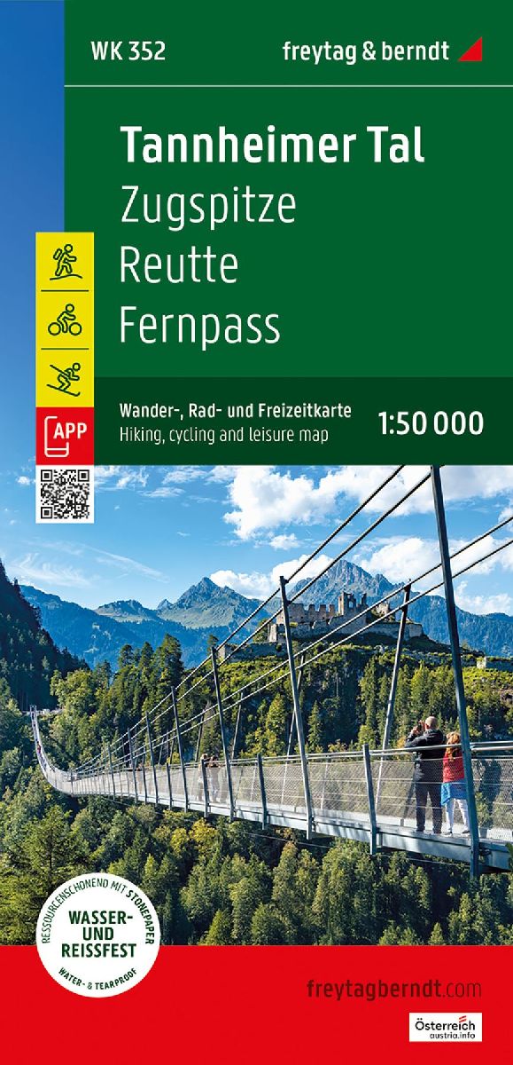 freytag & berndt Wanderkarte WK 352 Tannheimer Tal, Zugspitze - Reutte - Fernpass 1:50.000