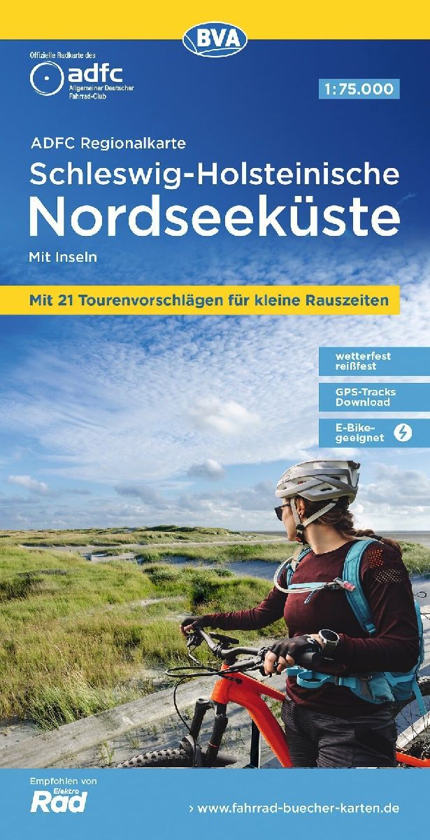 BVA ADFC Regionalkarte Schleswig-Holsteinische Nordseeküste mit Inseln 1:75.000