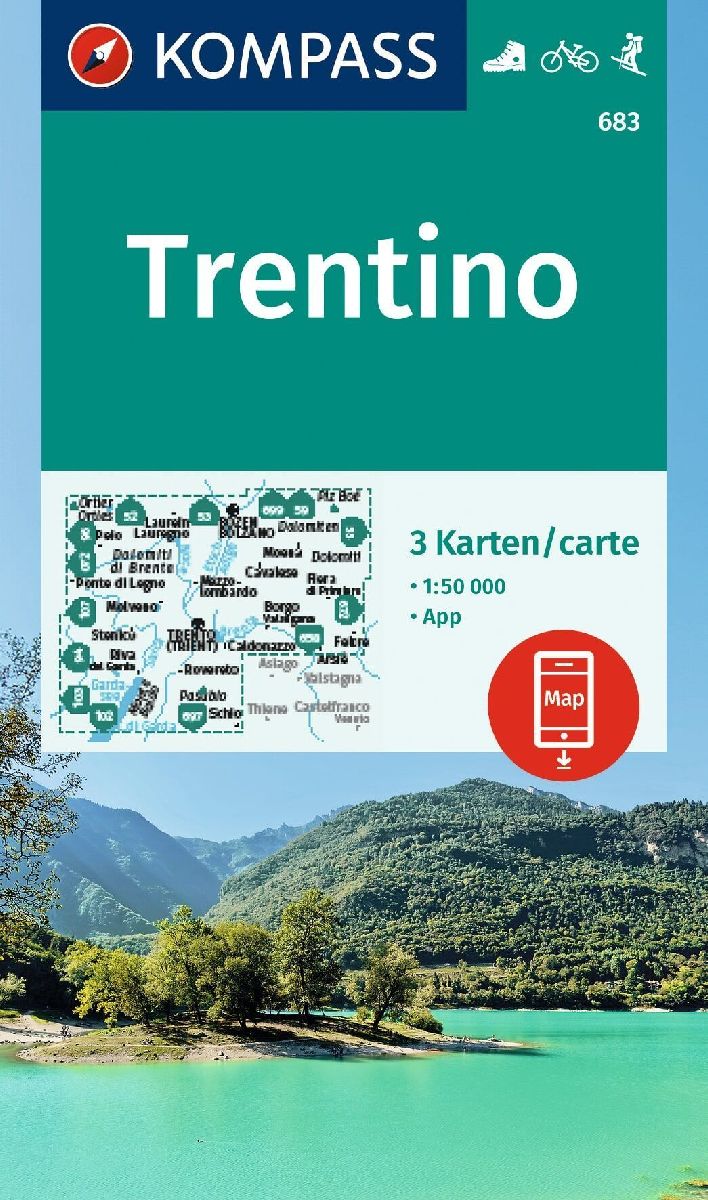 KOMPASS Wanderkarten-Set 683 Trentino (3 Karten) 1:50.000