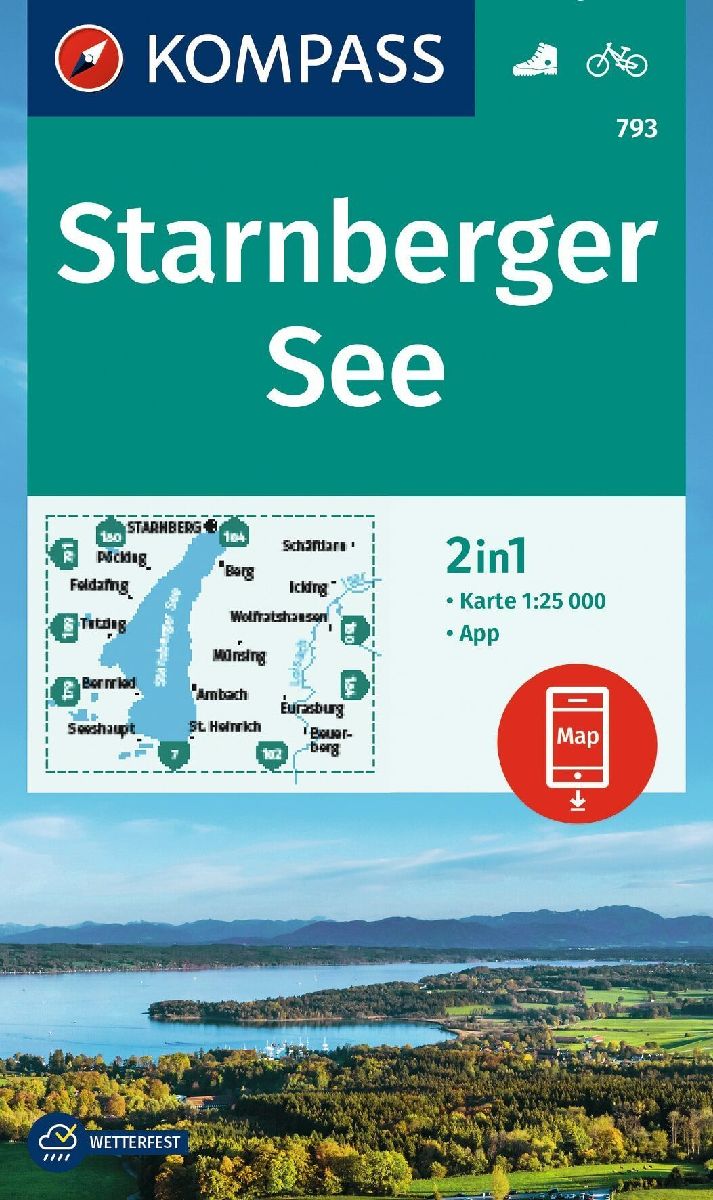 KOMPASS Wanderkarte 793 Starnberger See 1:25.000