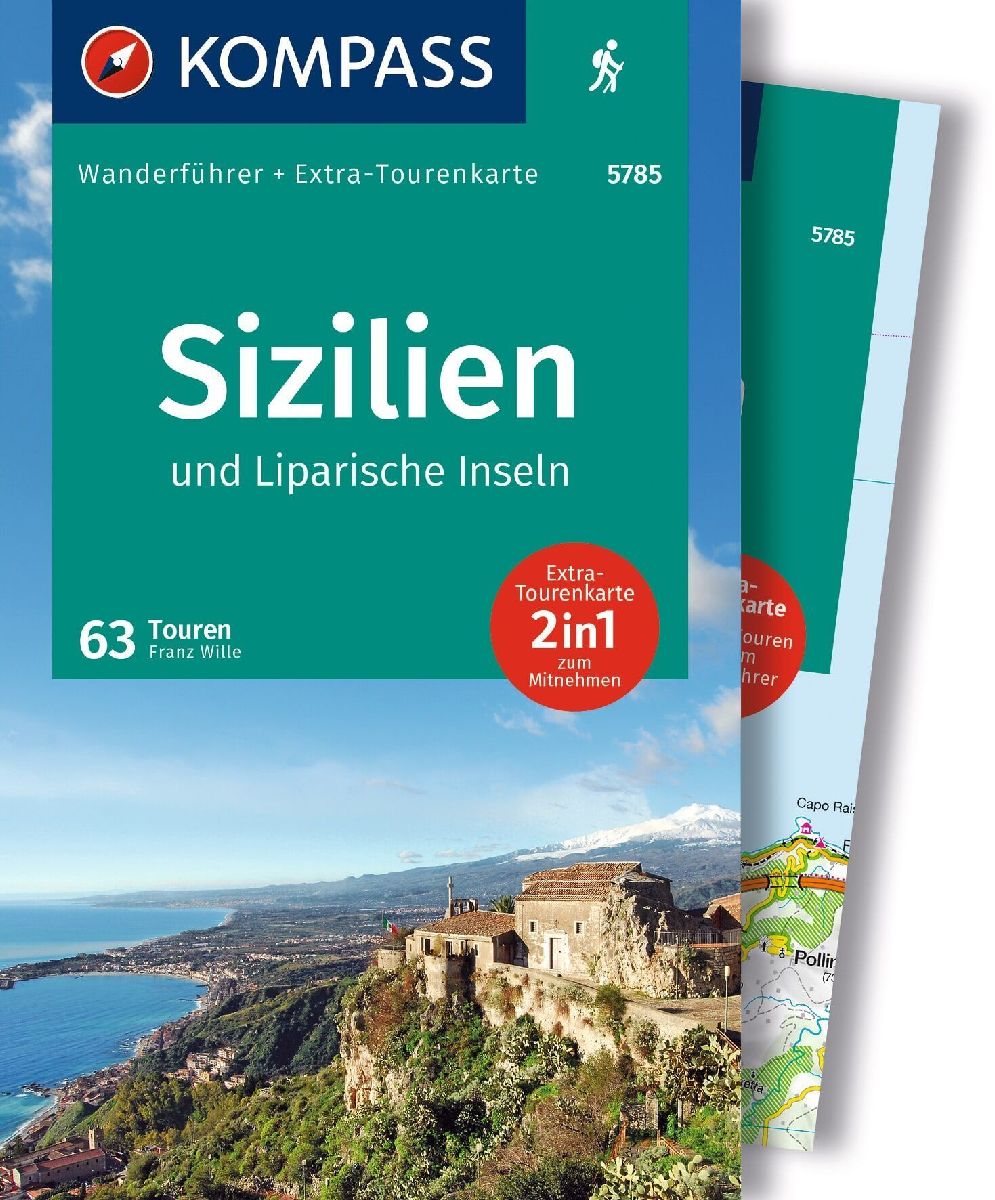KOMPASS Wanderführer Sizilien und Liparische Inseln, 60 Touren mit Extra-Tourenkarte