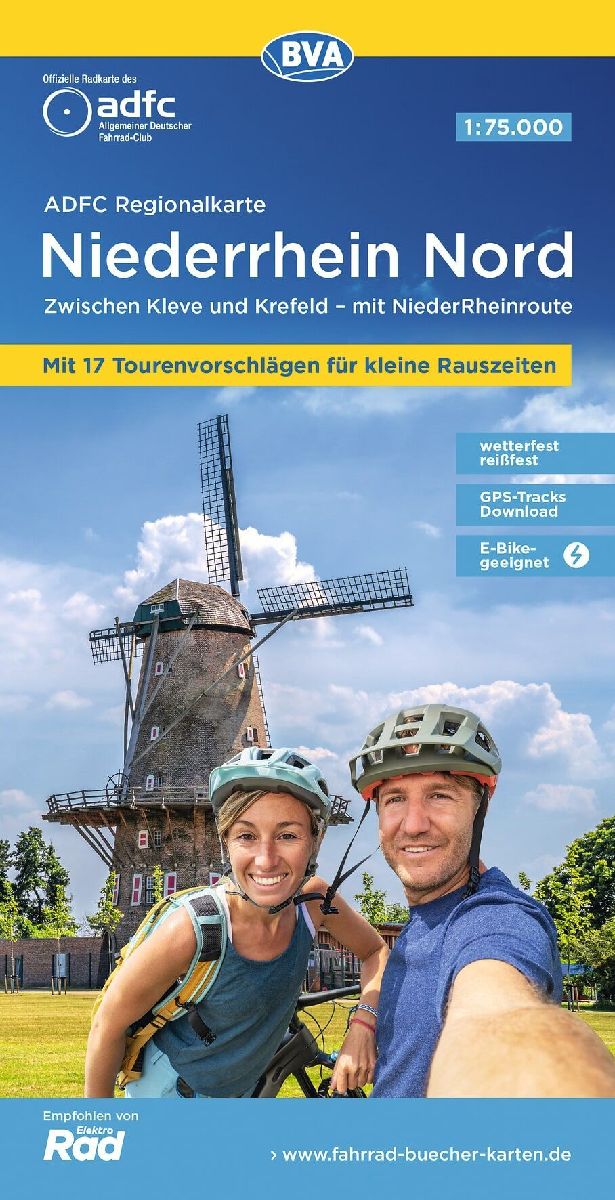 BVA ADFC Regionalkarte Niederrhein Nord, mit Knotenpunkten 1:75.000