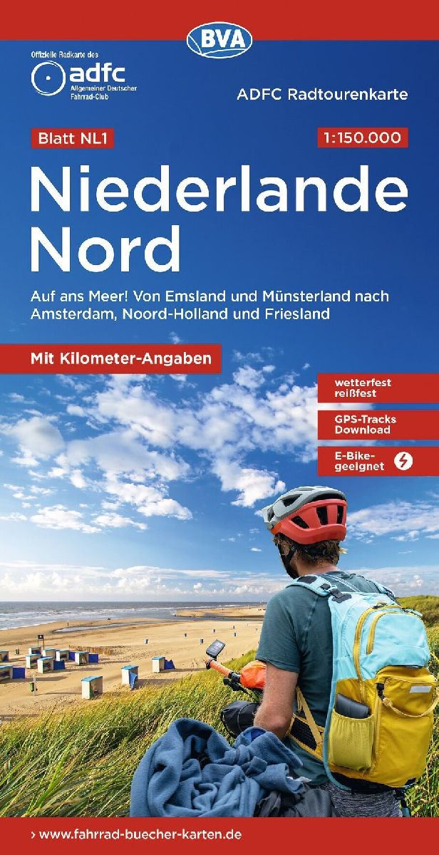 BVA ADFC Radtourenkarte Niederlande Nord, mit Knotenpunkten 1:150.000