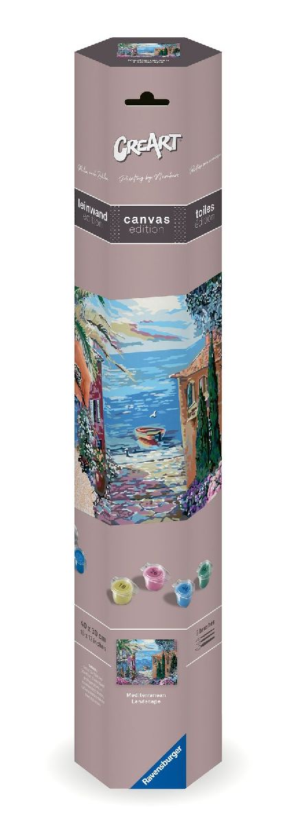 CreArt, Malen nach Zahlen Canvas Leinwand - Mediterrane Landschaft