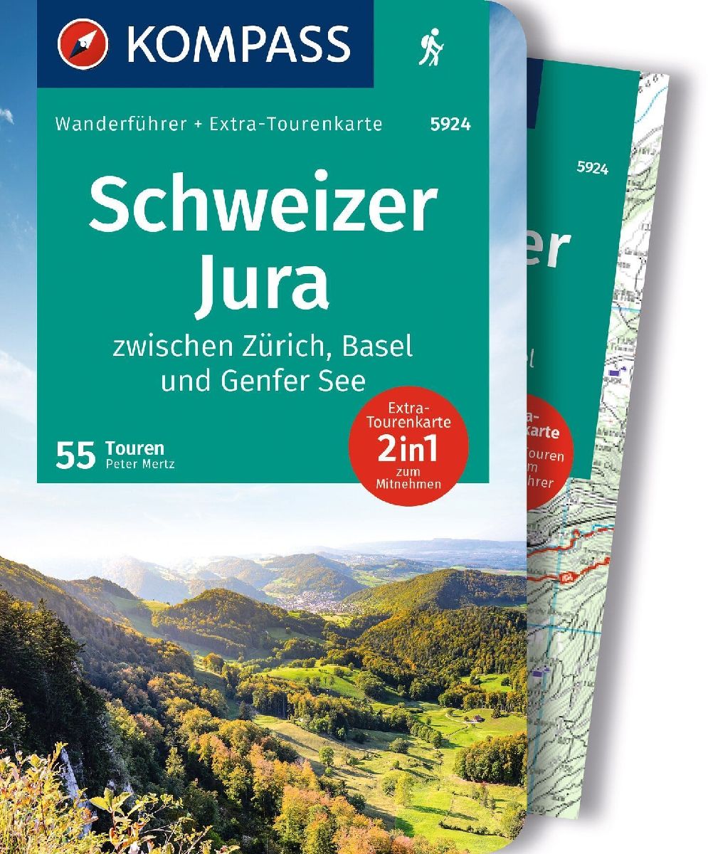 KOMPASS Wanderführer Schweizer Jura, 55 Touren mit Extra-Tourenkarte