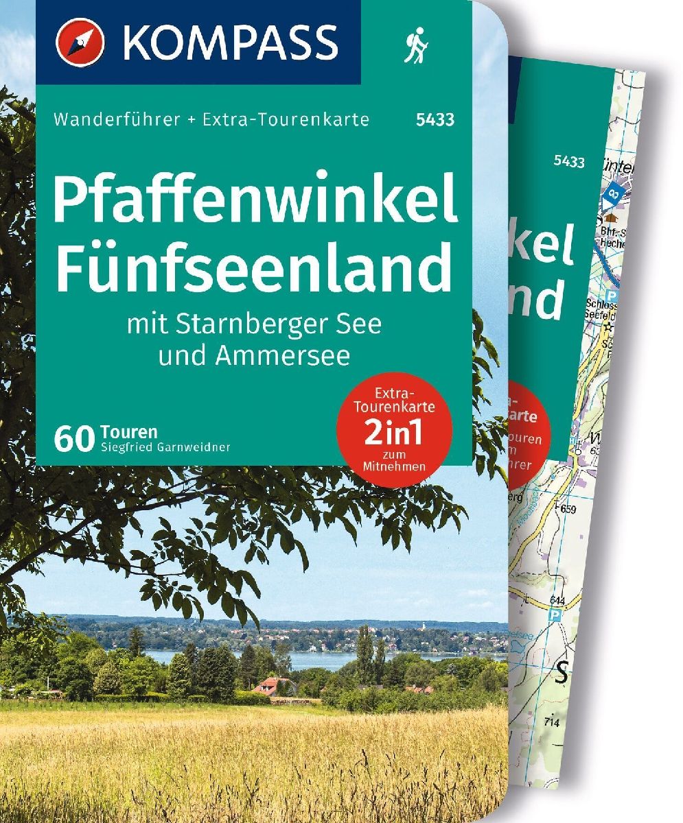 KOMPASS Wanderführer Pfaffenwinkel, Fünfseenland, Starnberger See, Ammersee, 60 Touren mit Extra-Tourenkarte