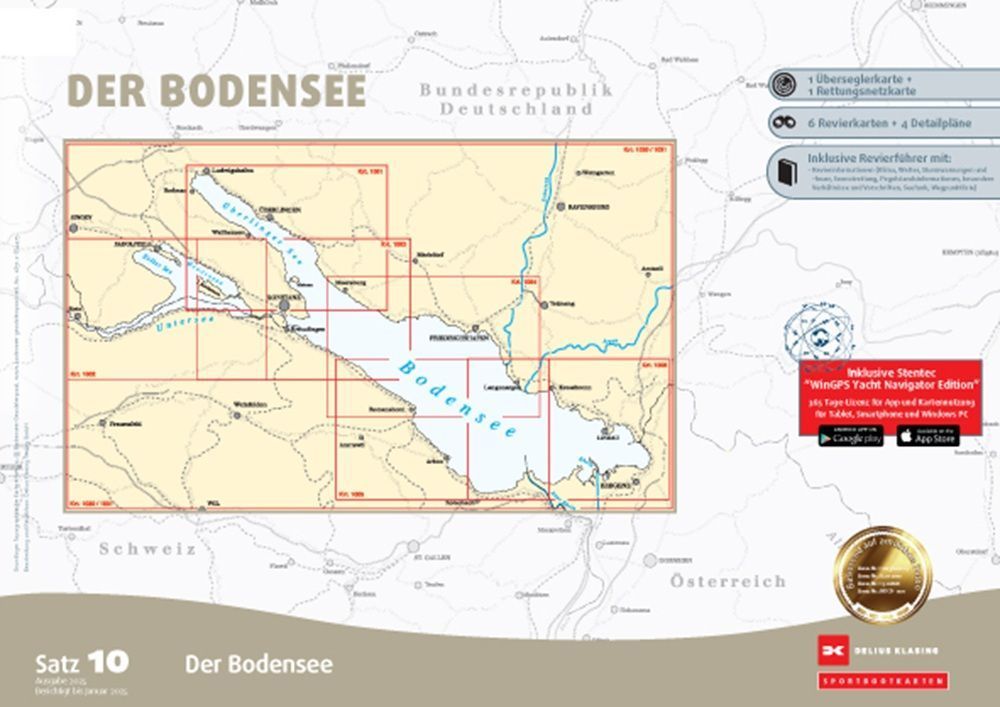Sportbootkarten Satz 10: Bodensee (Ausgabe 2025)