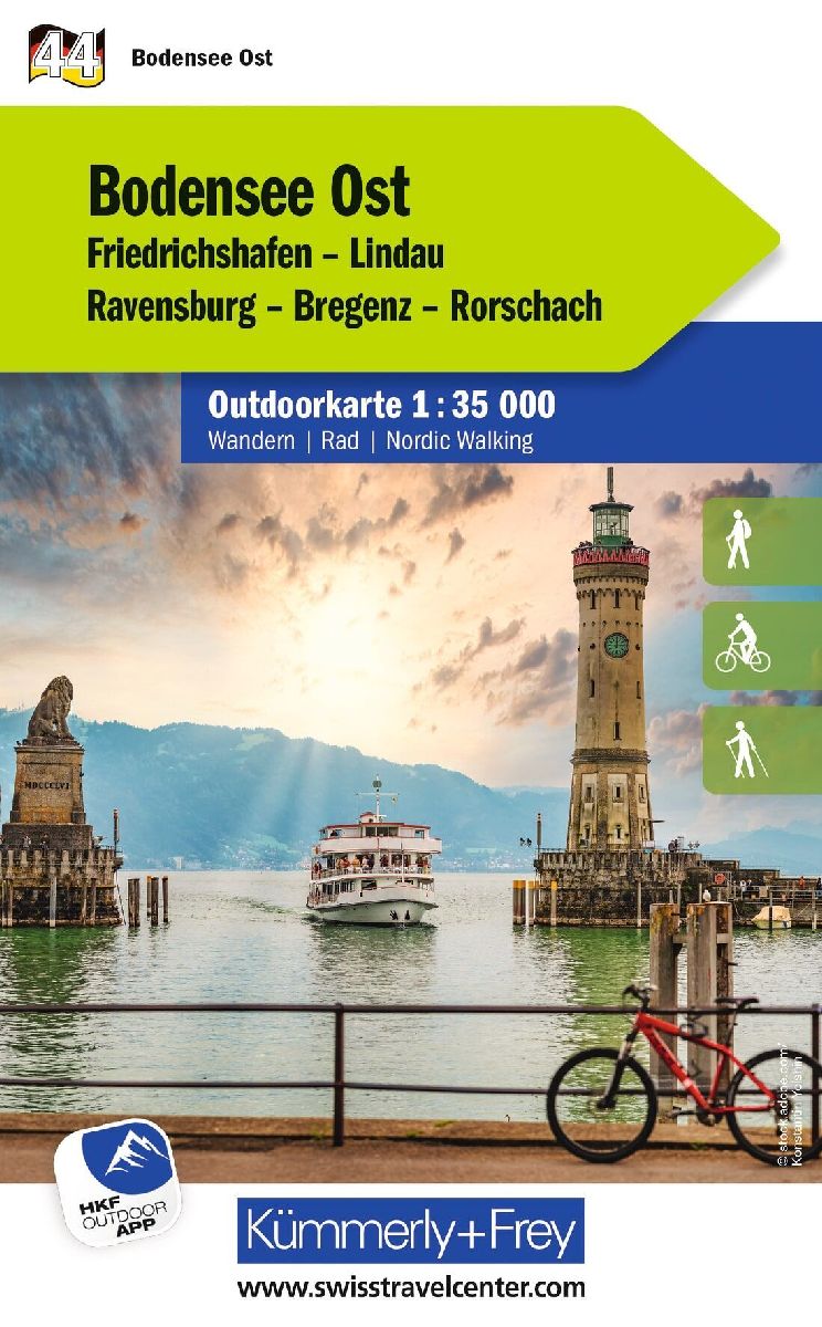 Kümmerly+Frey Outdoorkarte Deutschland 44 Bodensee Ost 1:35.000