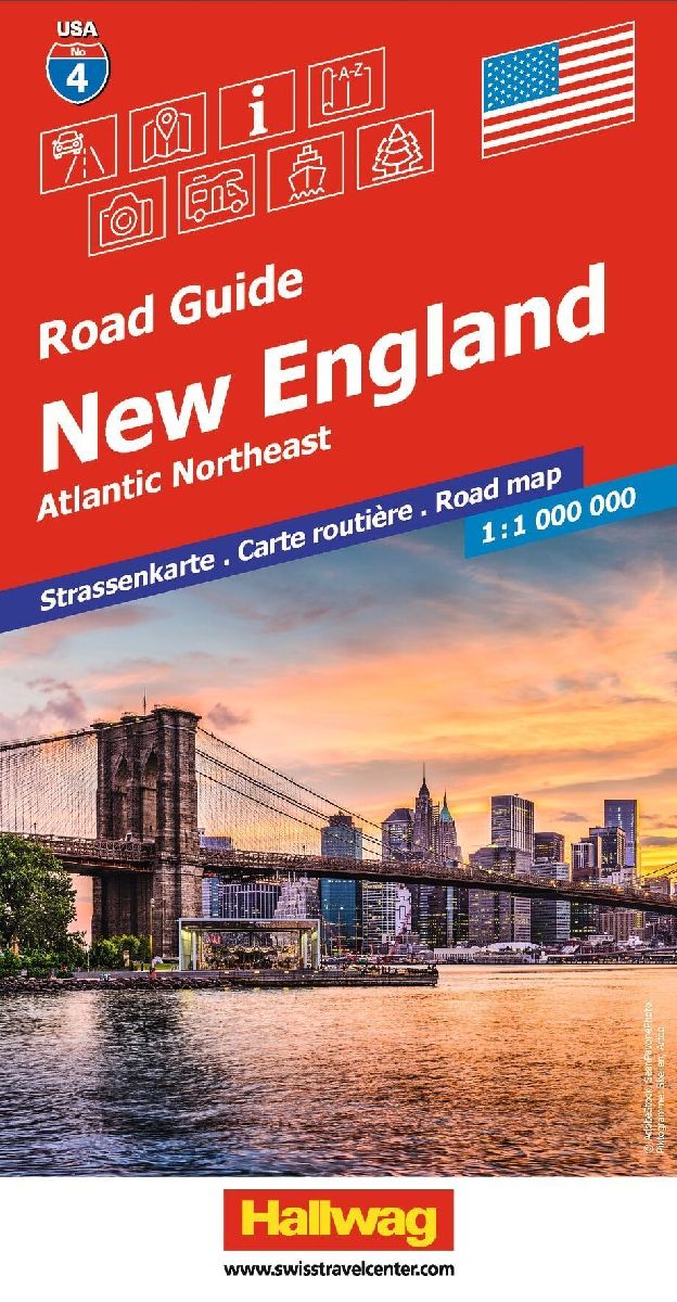 Hallwag Strassenkarte USA, New England 1:1 Mio.