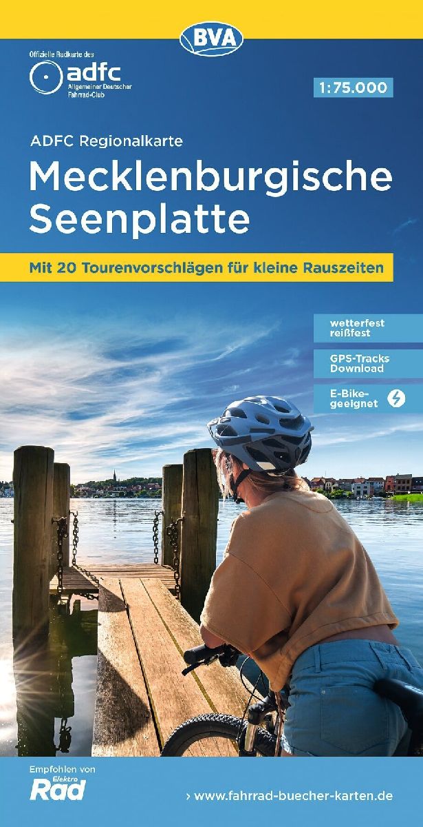 ADFC-Regionalkarte Mecklenburgische Seenplatte 1:75.000, reiß- und wetterfest, mit kostenlosem GPS-Download der Touren via BVA-website oder Karten-App
